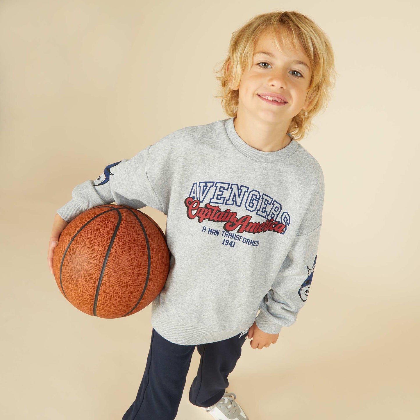 Sweat chiné 'Captain America' BEIGE