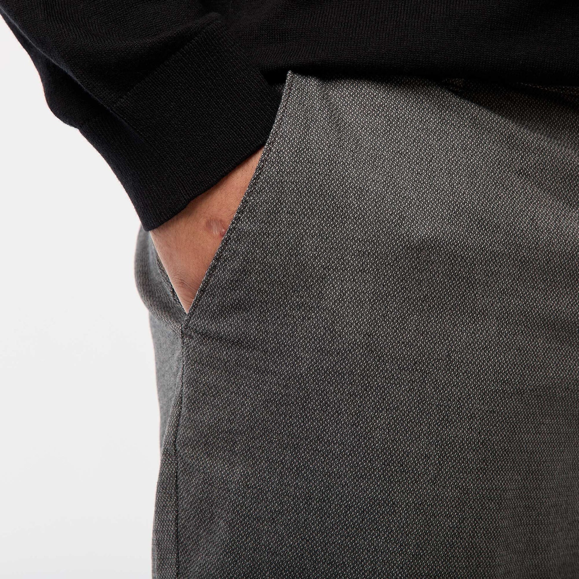 Pantalon chino uni en coton stretch GRIS