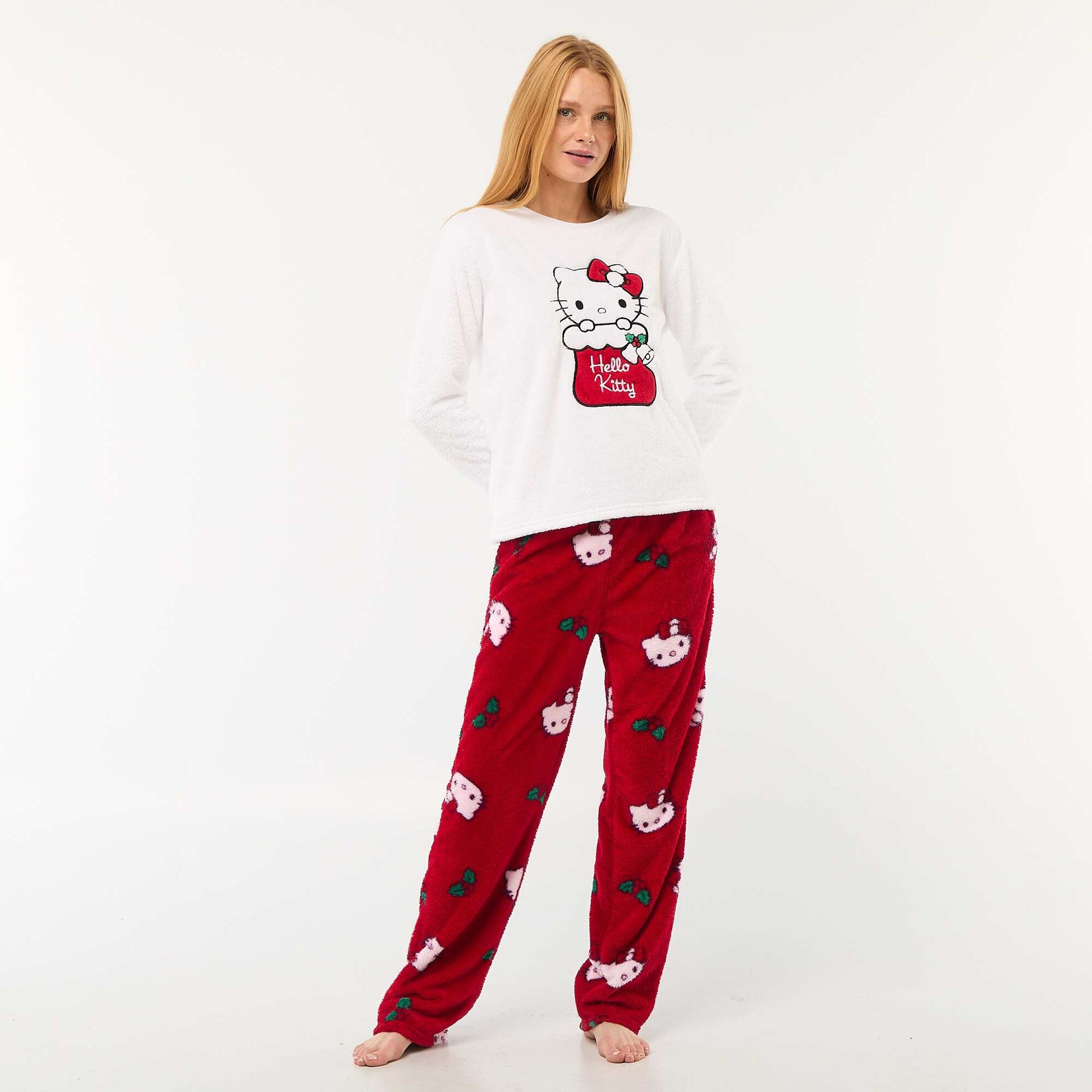 Ensemble de pyjama doux 'Hello kitty' BLANC