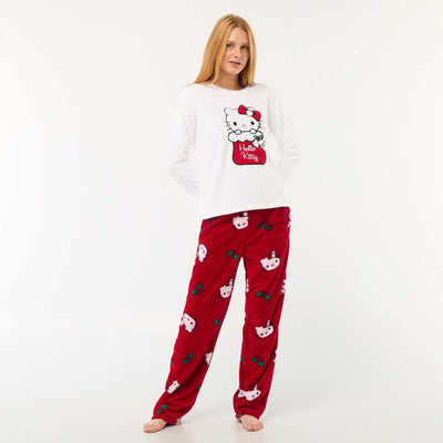 Ensemble de pyjama doux 'Hello kitty' BLANC
