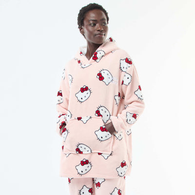 Hoodie de nuit 'Hello kitty' effet moutonné ROSE