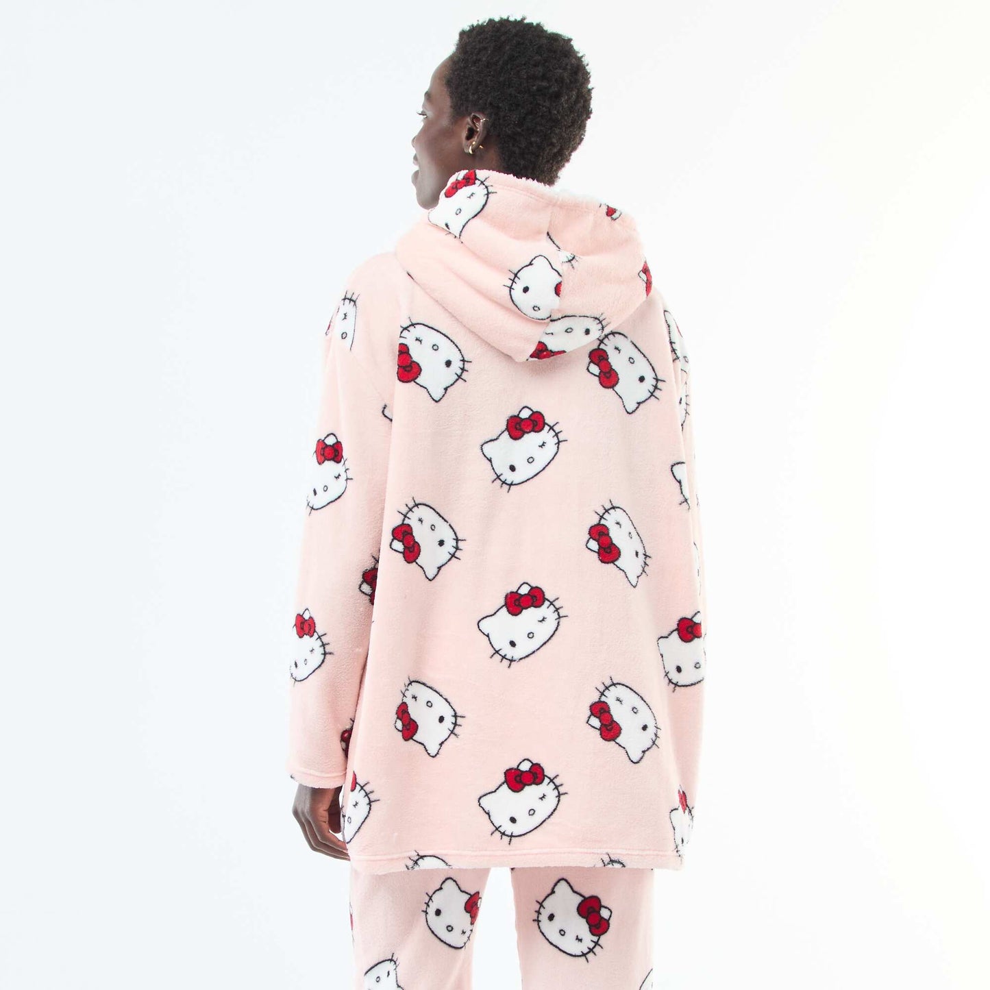 Hoodie de nuit 'Hello kitty' effet moutonné ROSE