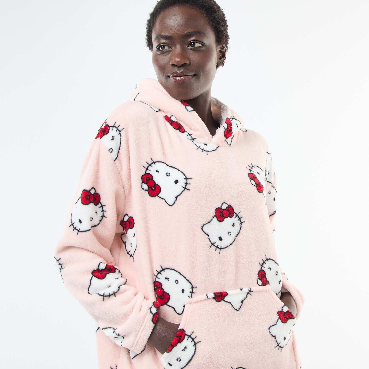 Hoodie de nuit 'Hello kitty' effet moutonné ROSE