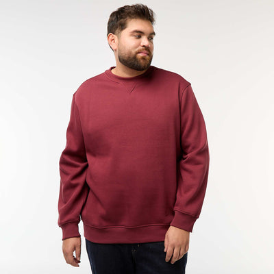 Sweat à col rond uni ROUGE
