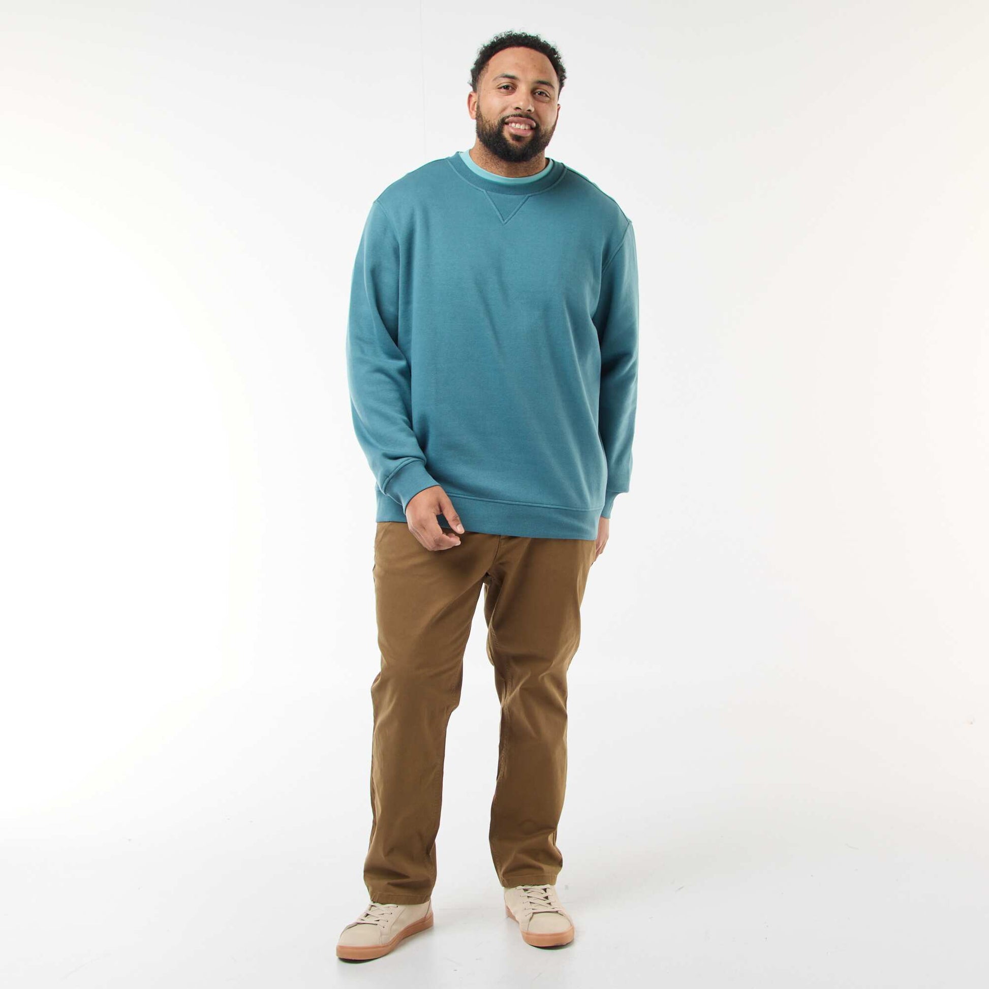 Sweat à col rond uni BLEU