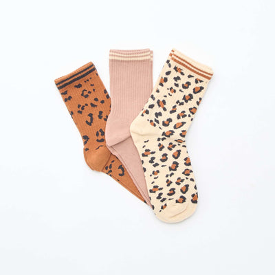 Chaussettes côtelées fantaisies MARRON