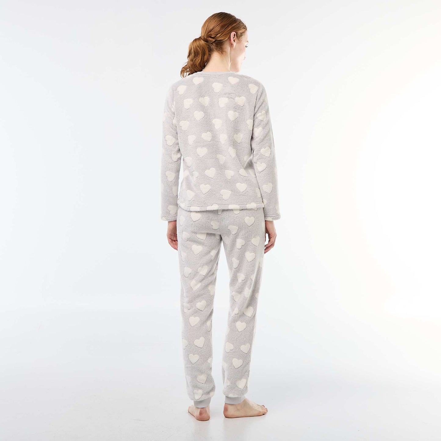 Pyjama long en maille doudou - 2 pièces GRIS