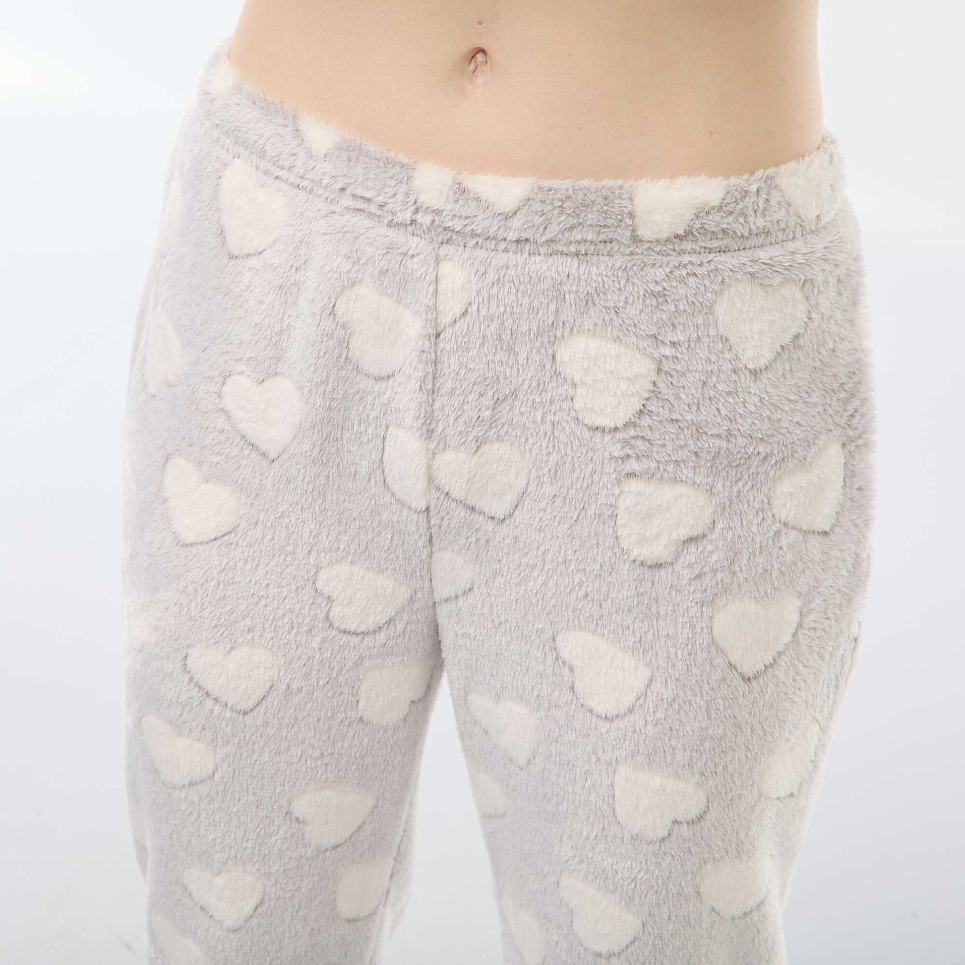 Pyjama long en maille doudou - 2 pièces GRIS