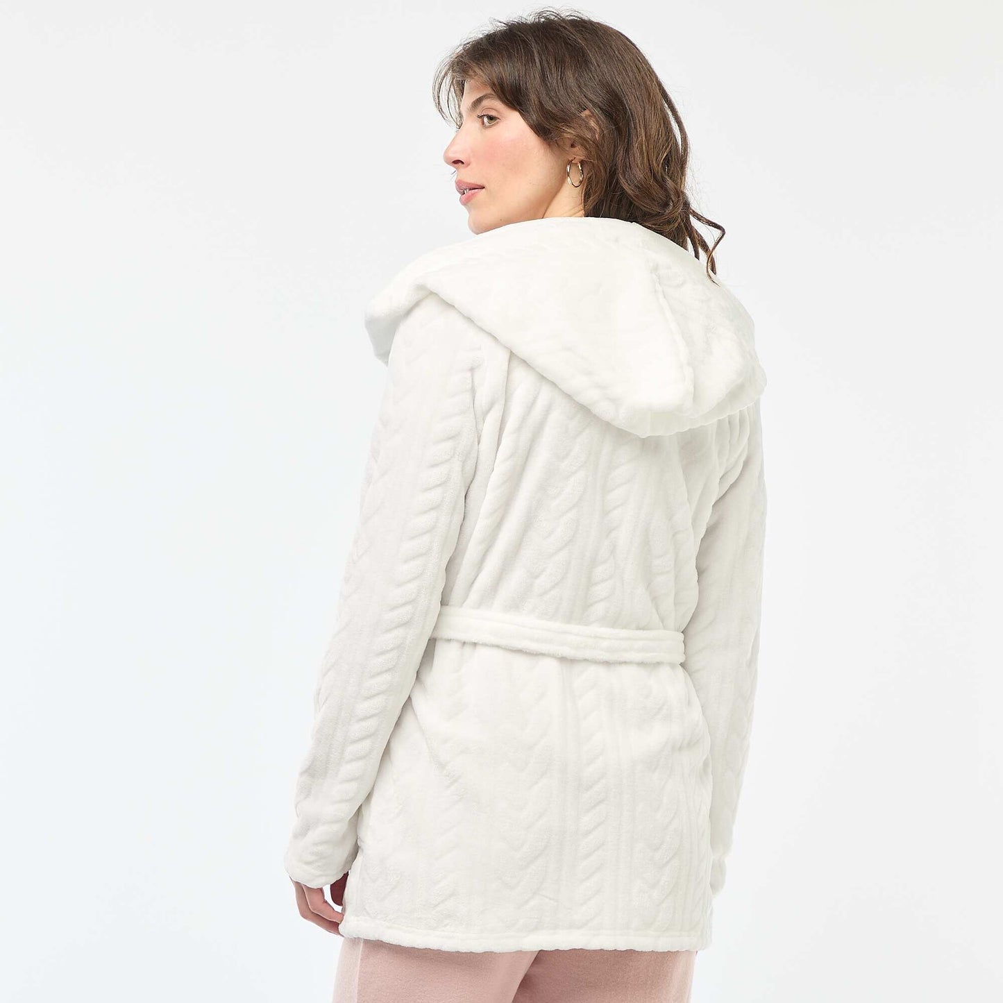 Peignoir doux en polaire BLANC