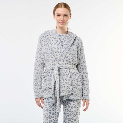 Peignoir doux en polaire GRIS