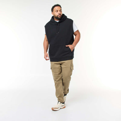 Pantalon multipoches uni avec ceinture élastiquée VERT