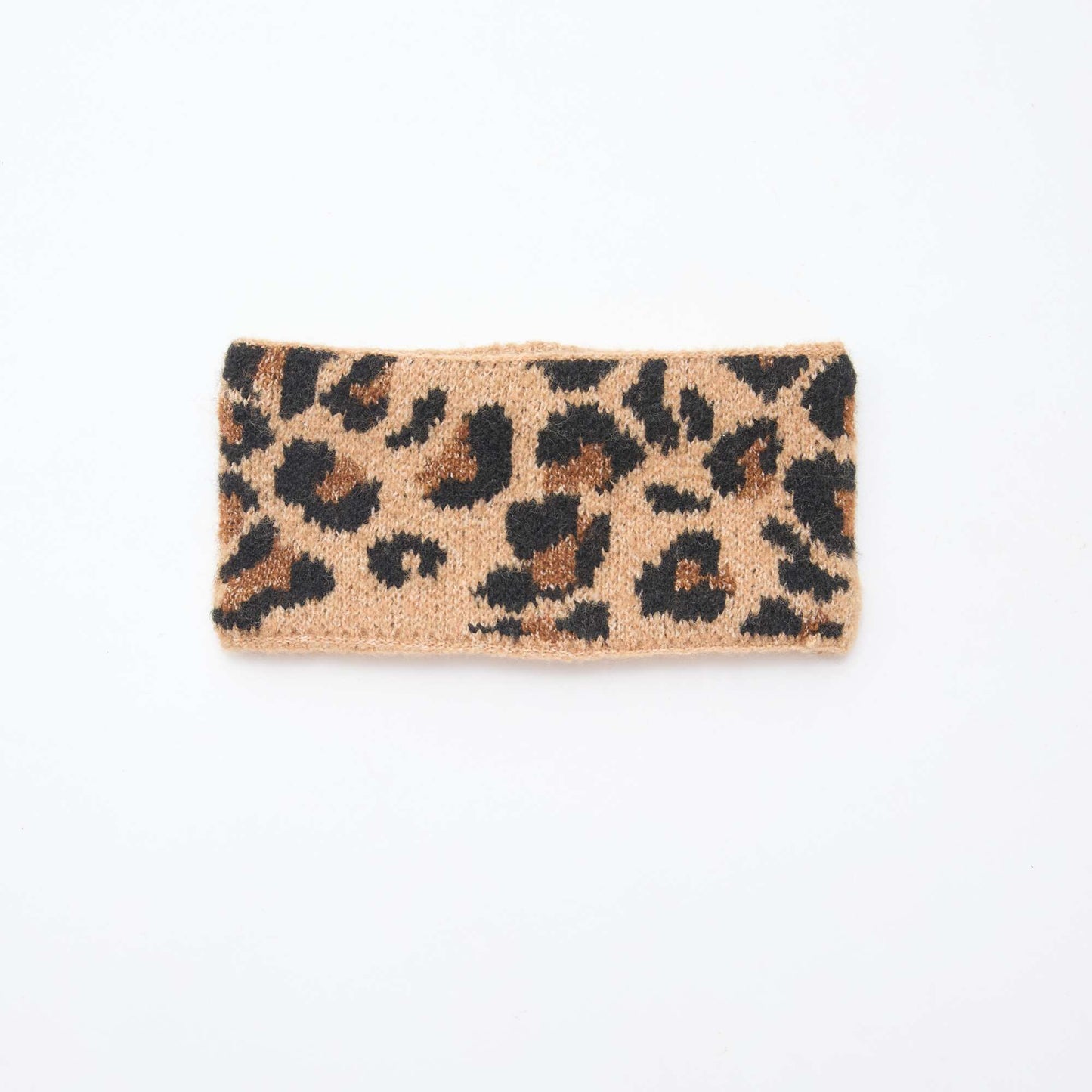 Echarpe en maille leopard MARRON