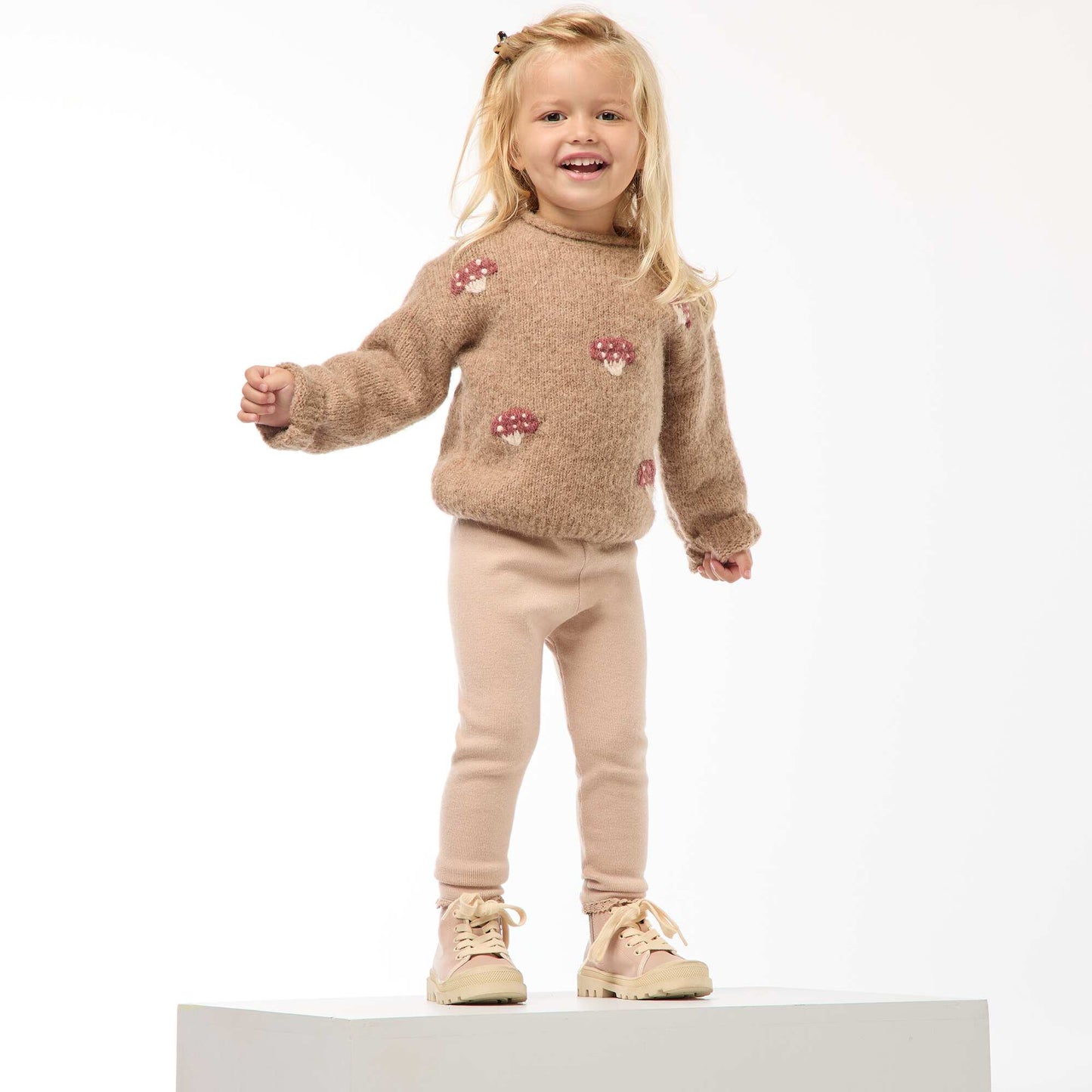 Pull en maille chaude BEIGE CHAMPIGNONS