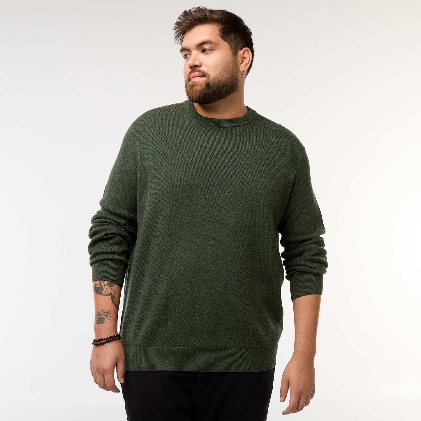 Pull en maille uni KAKI