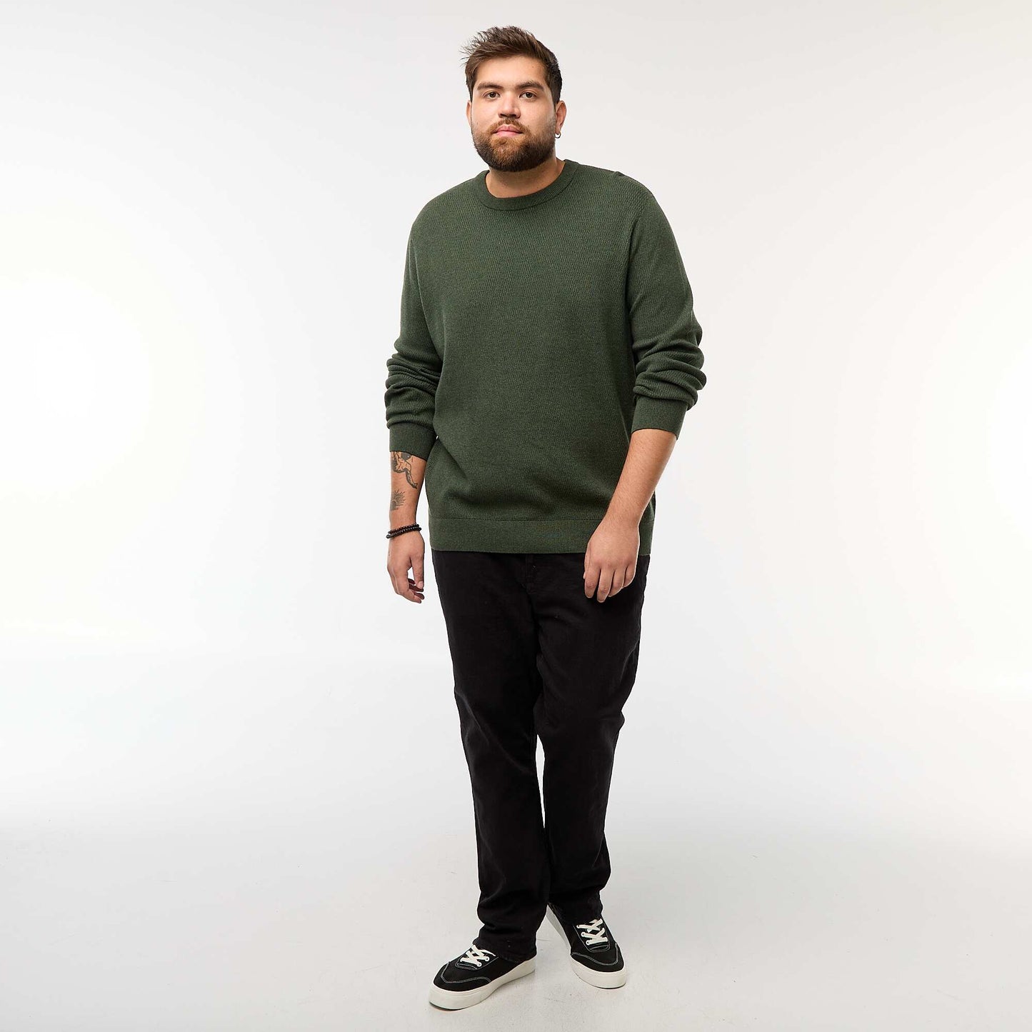 Pull en maille uni KAKI