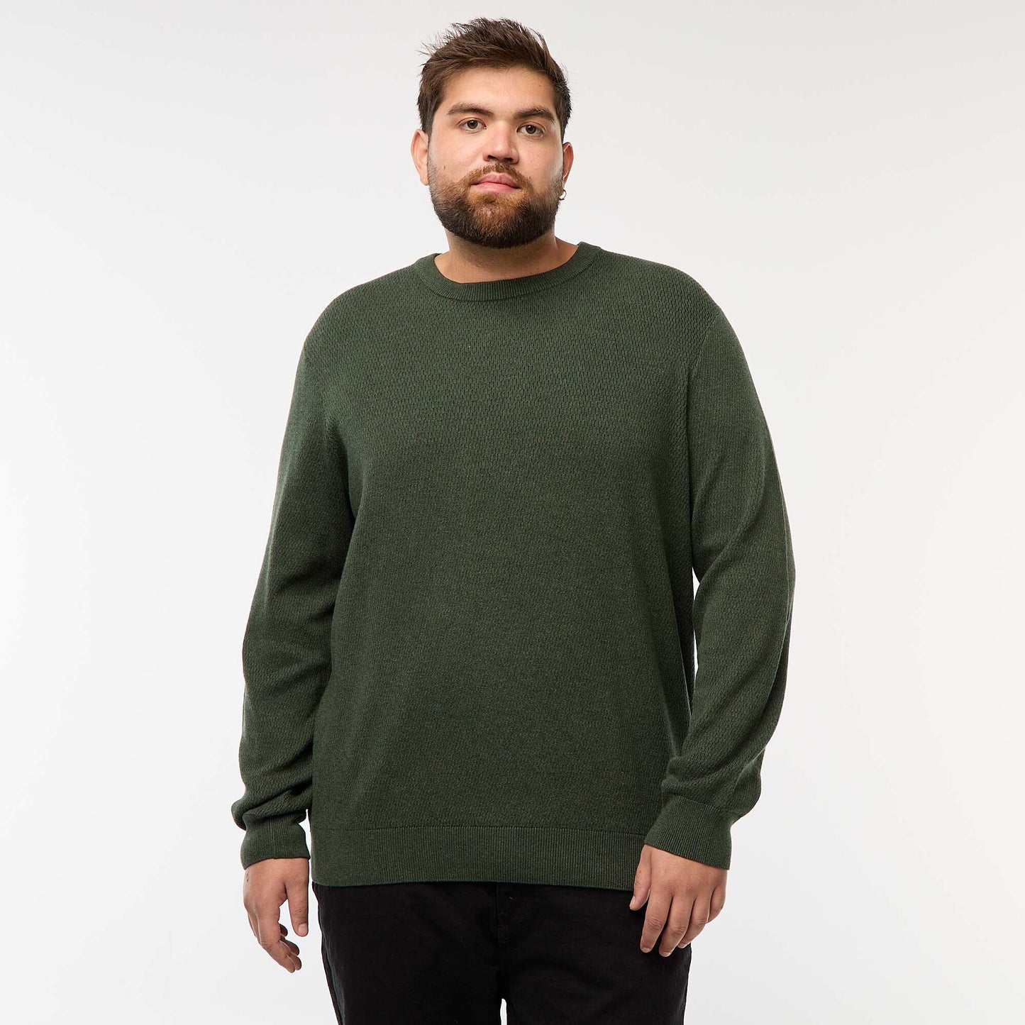 Pull en maille uni KAKI