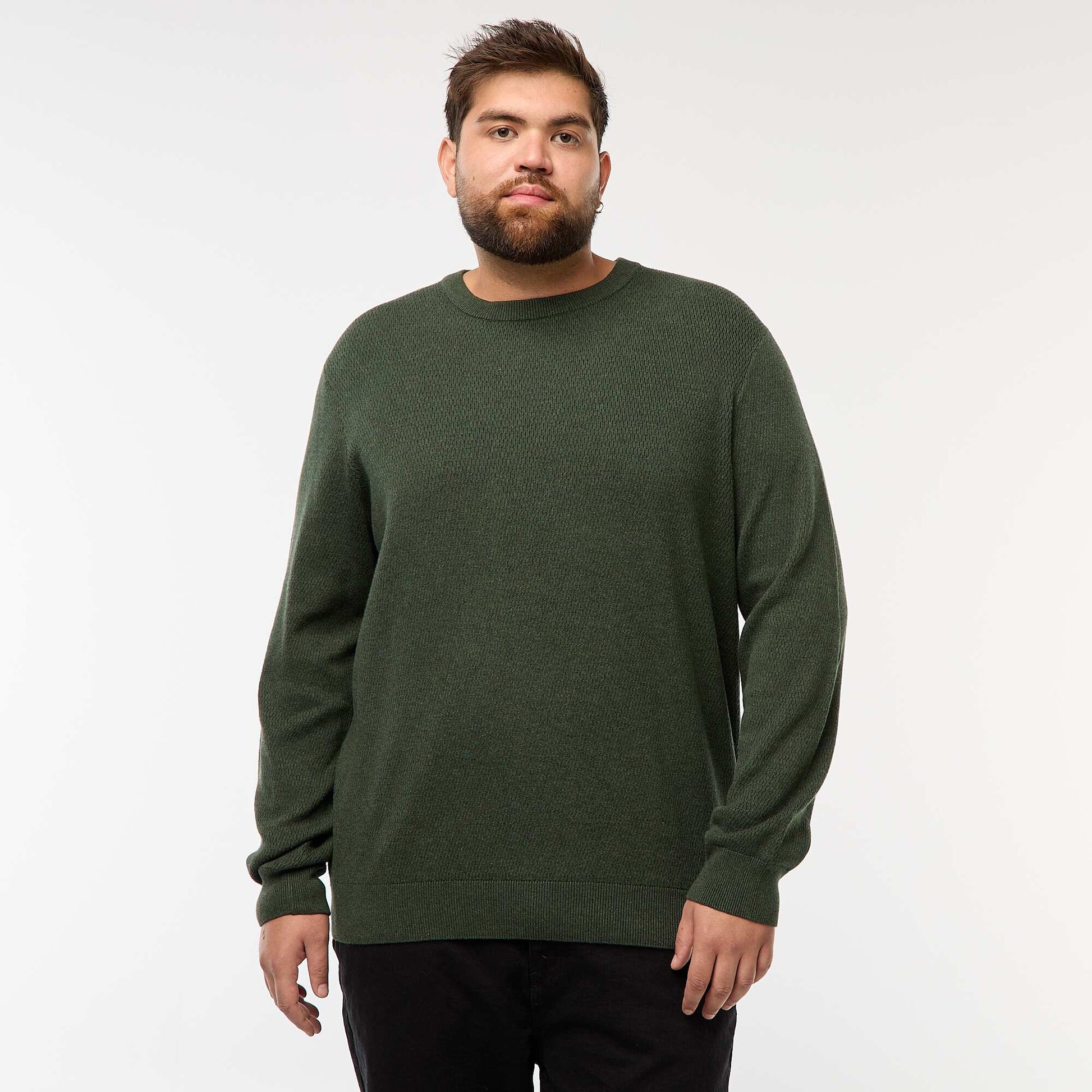 Pull en maille uni KAKI