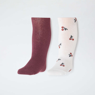 Lot de 2 collants chaud jersey ROUGE