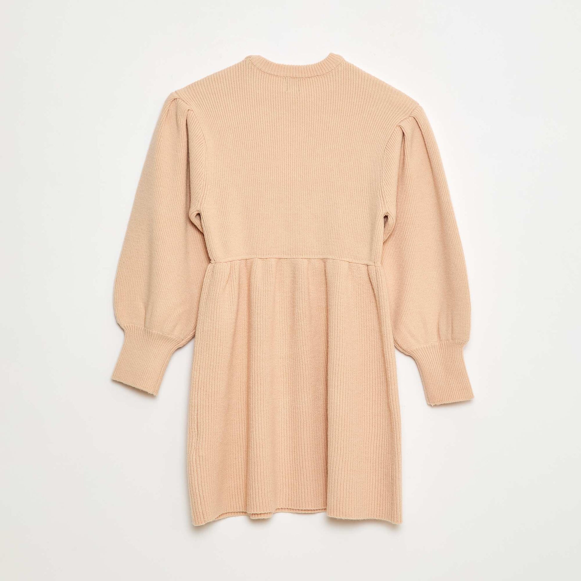Robe pull en maille tricot douce BEIGE