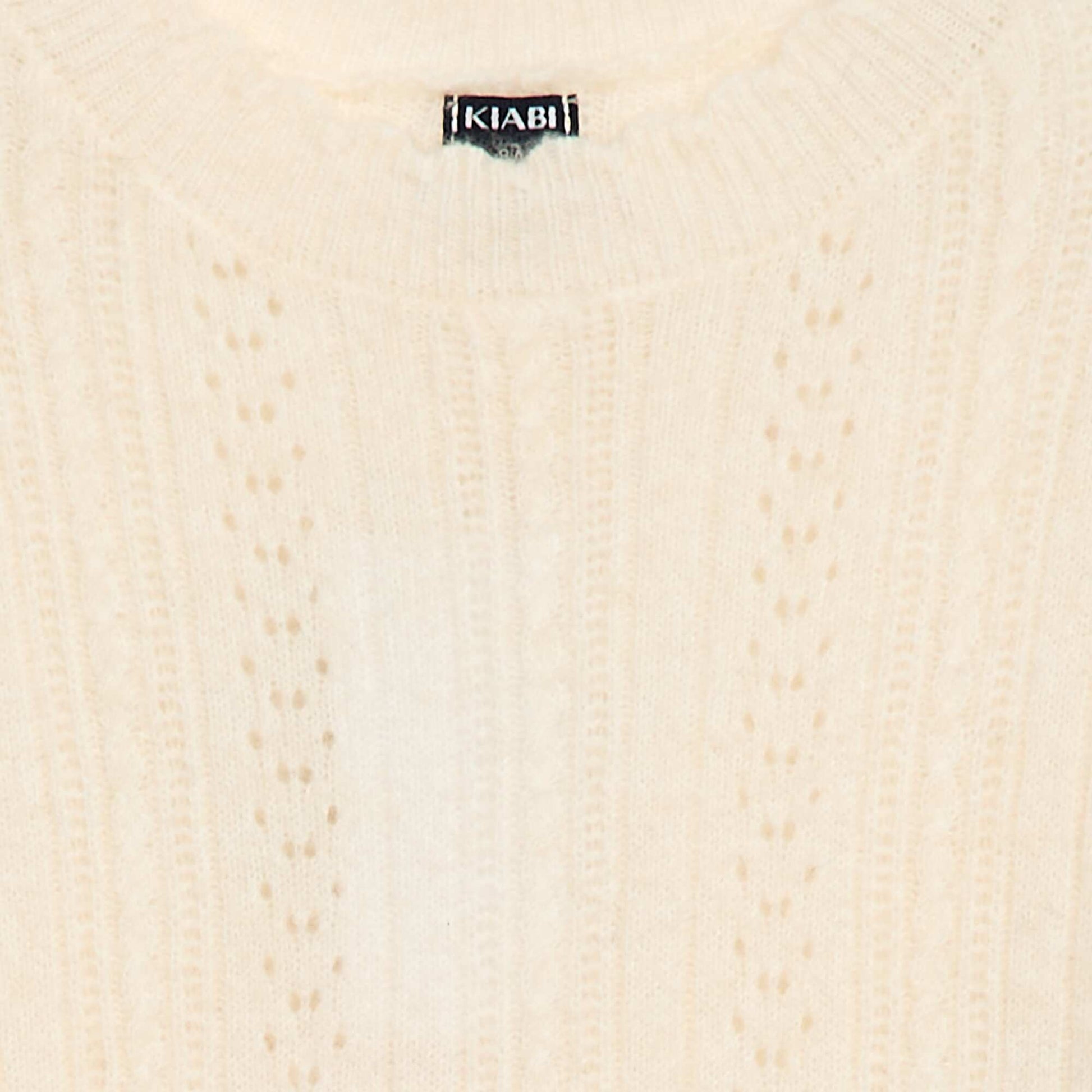 Robe pull en maille tricot ajourée BEIGE