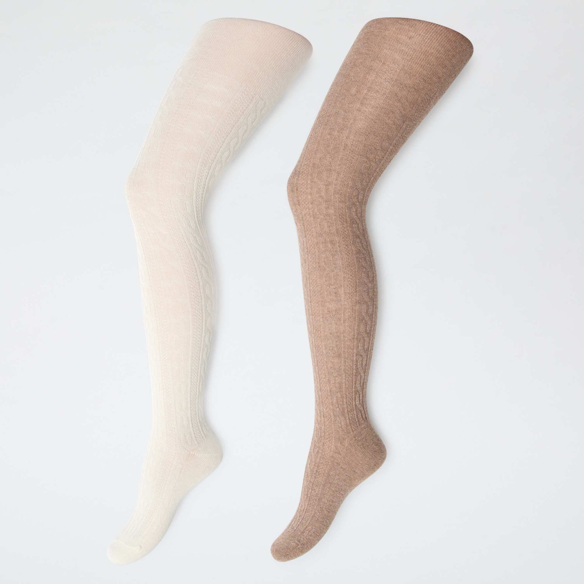 Lot de 2 collants en coton MARRON