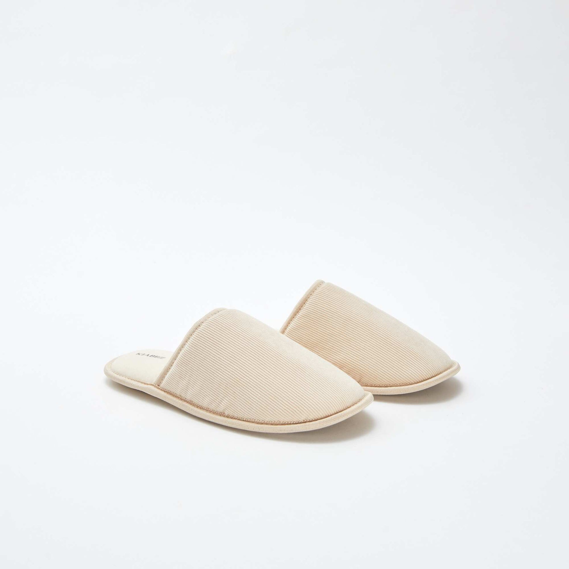 Chaussons mules en velours BEIGE