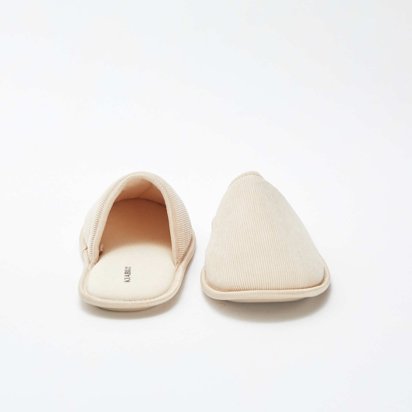 Chaussons mules en velours BEIGE