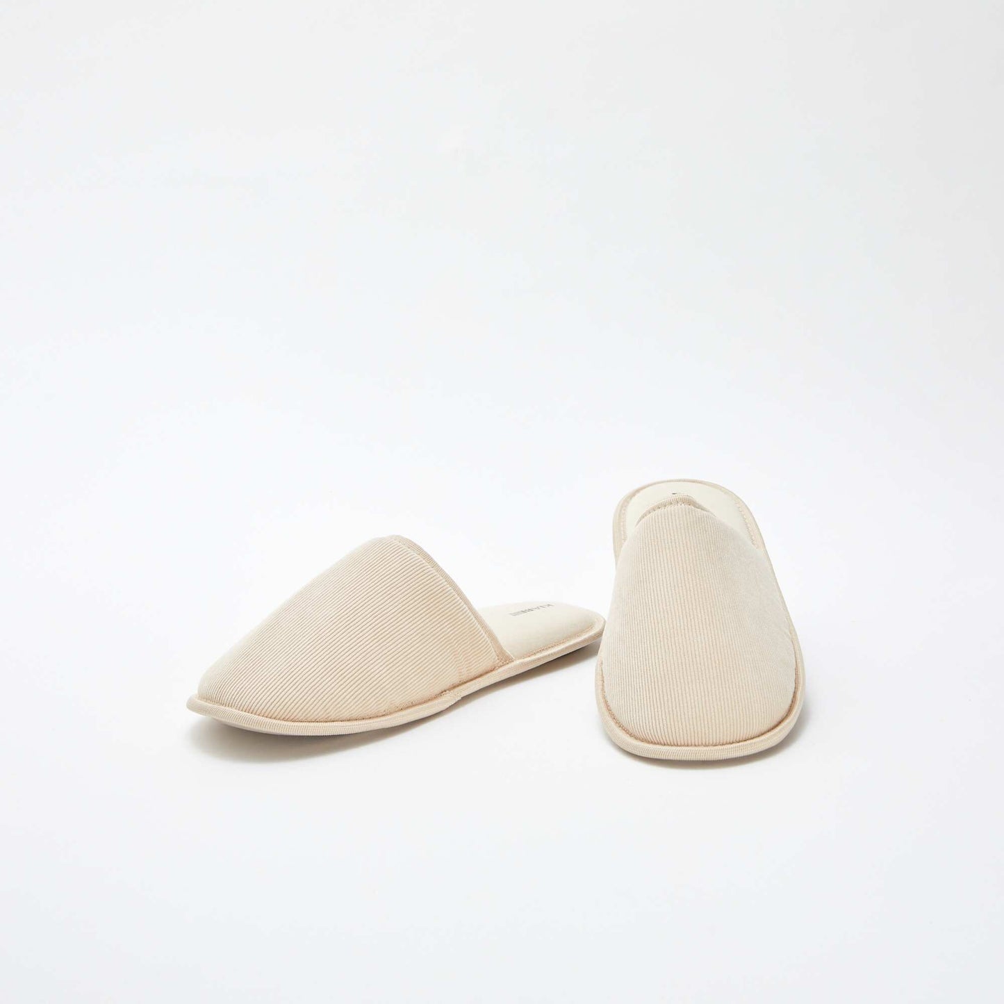 Chaussons mules en velours BEIGE