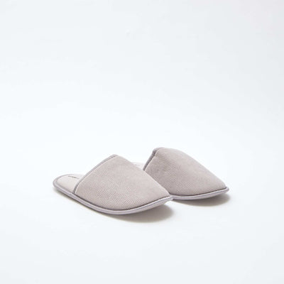 Chaussons mules en velours GRIS