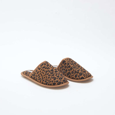 Chaussons mules en velours LéOPARD