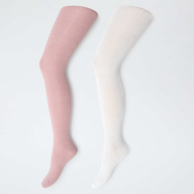 Lot de 2 paires de collants chauds unis ROSE