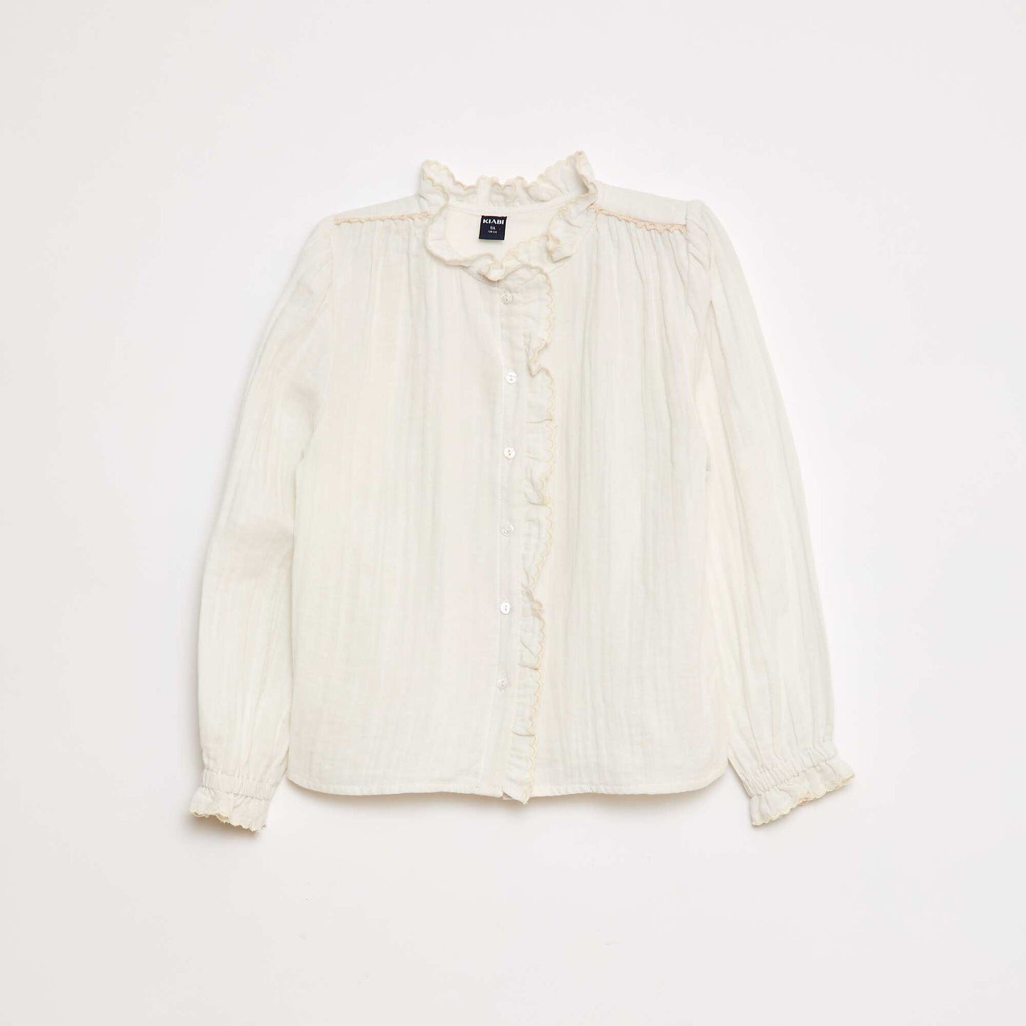 Chemisier en gaze de coton BLANC