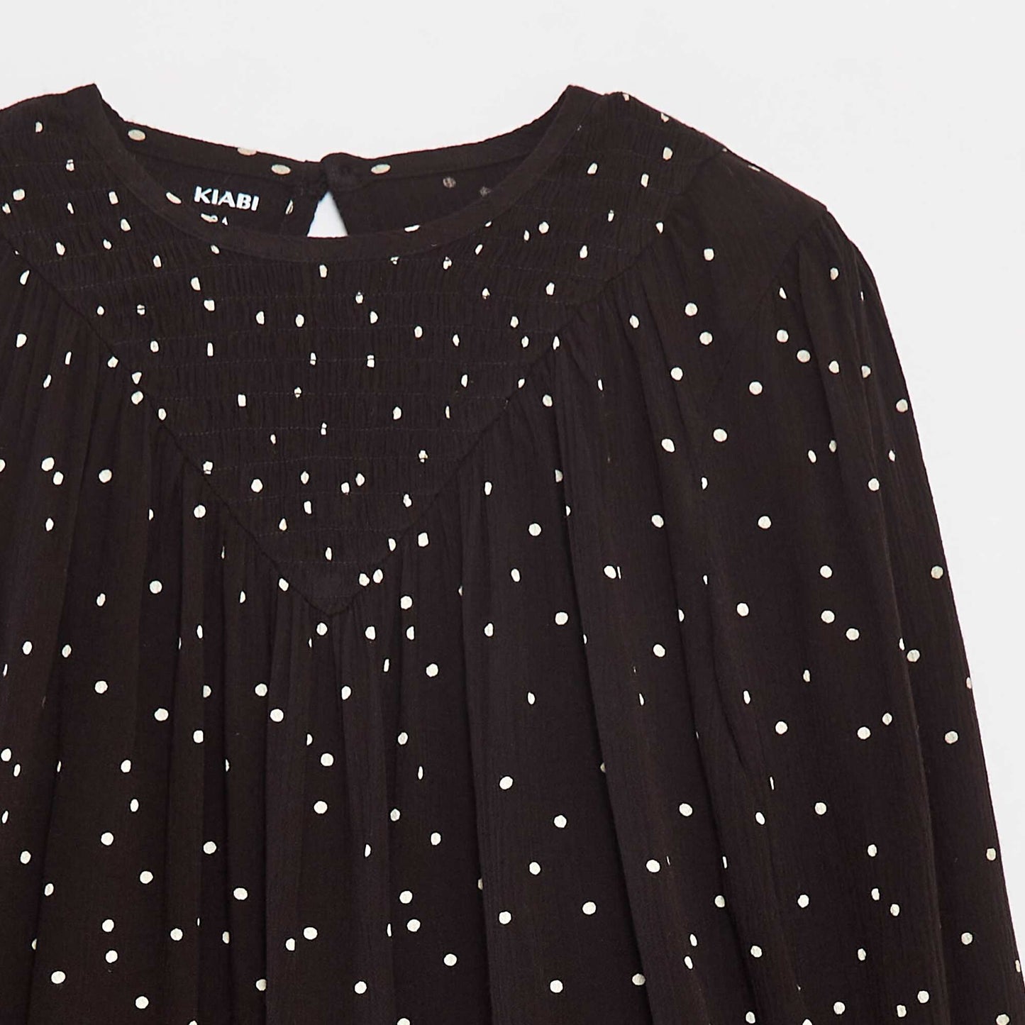 Blouse imprimée en maille crêpe NOIR