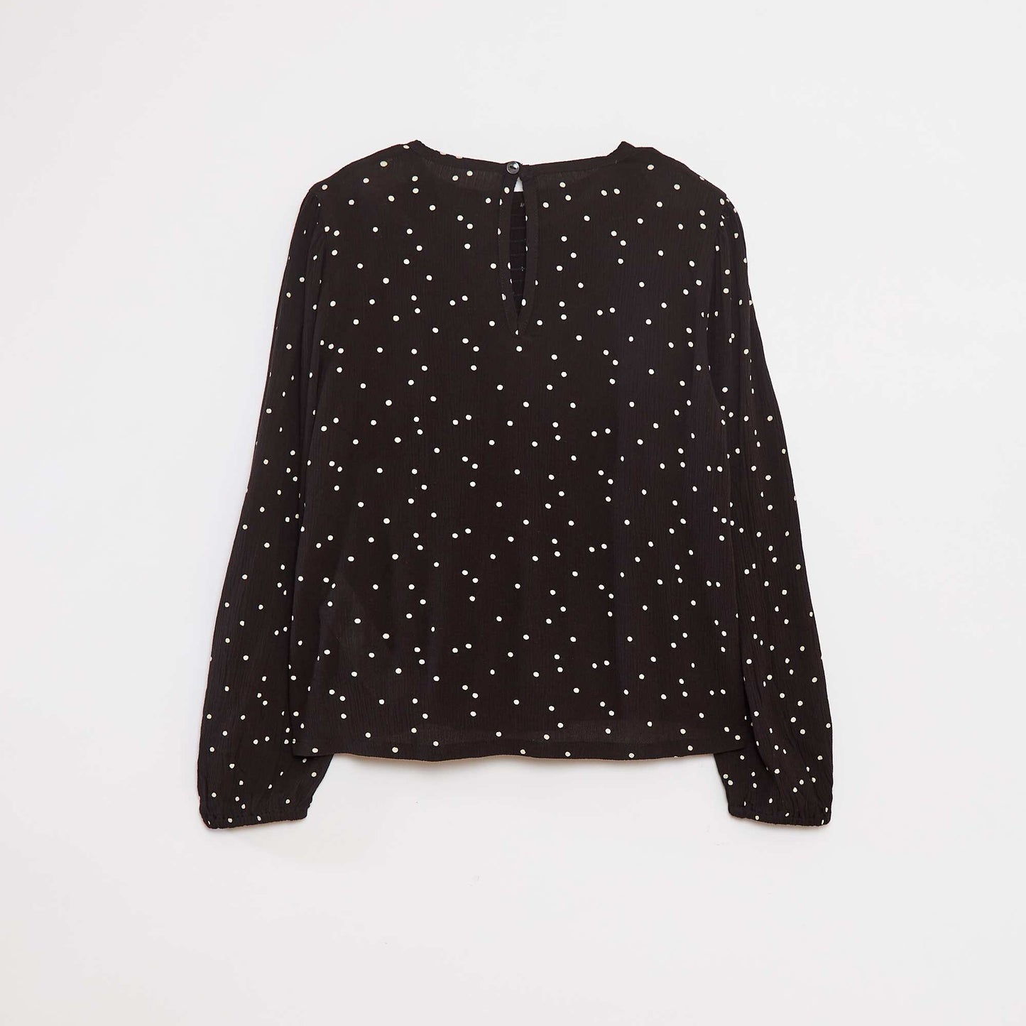 Blouse imprimée en maille crêpe NOIR