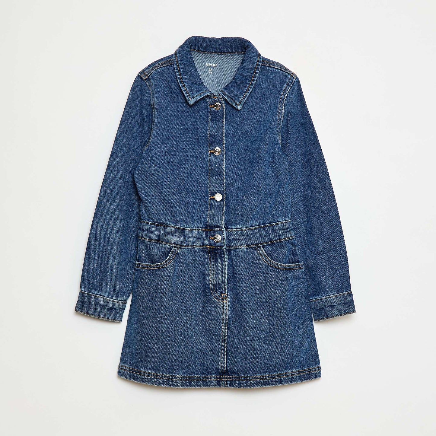 Robe en jean avec ouverture pressionnée BLEU