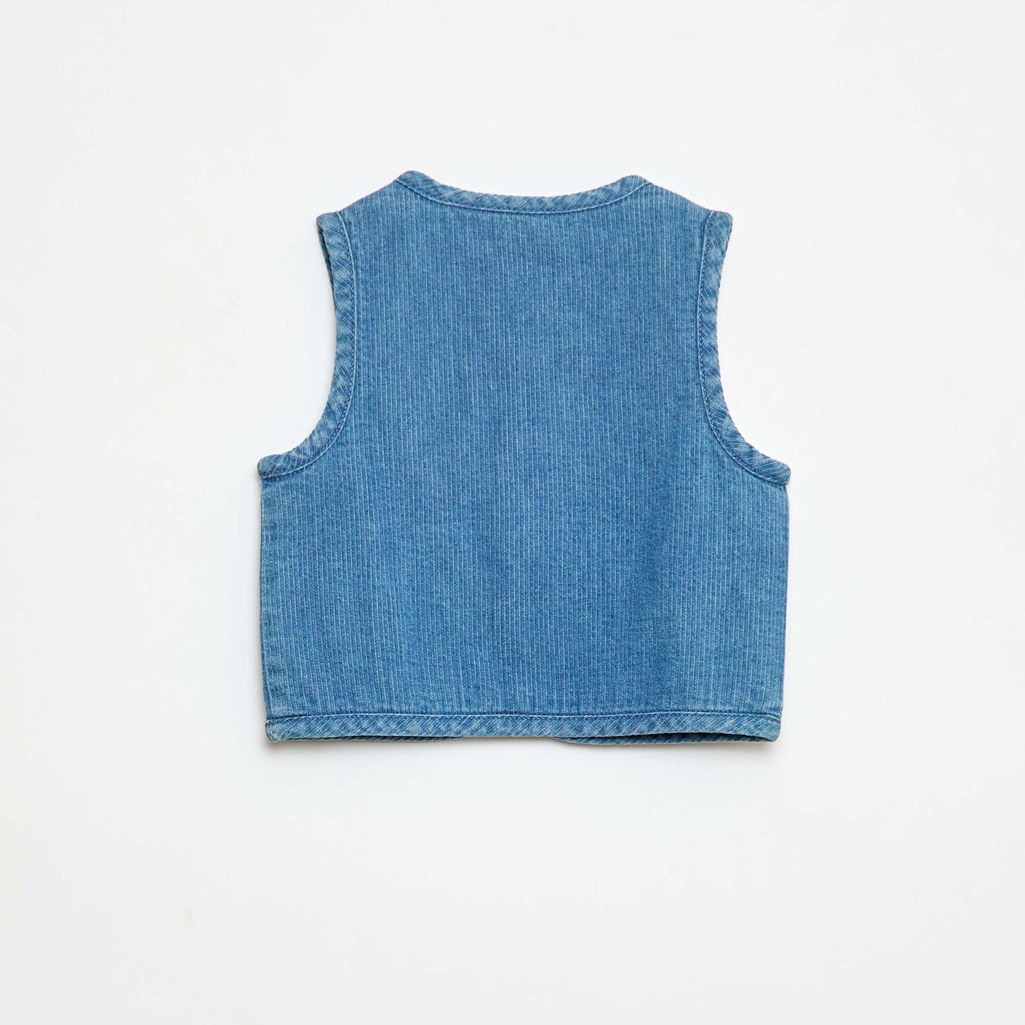 Veste sans manches effet jean côtelé BLEU