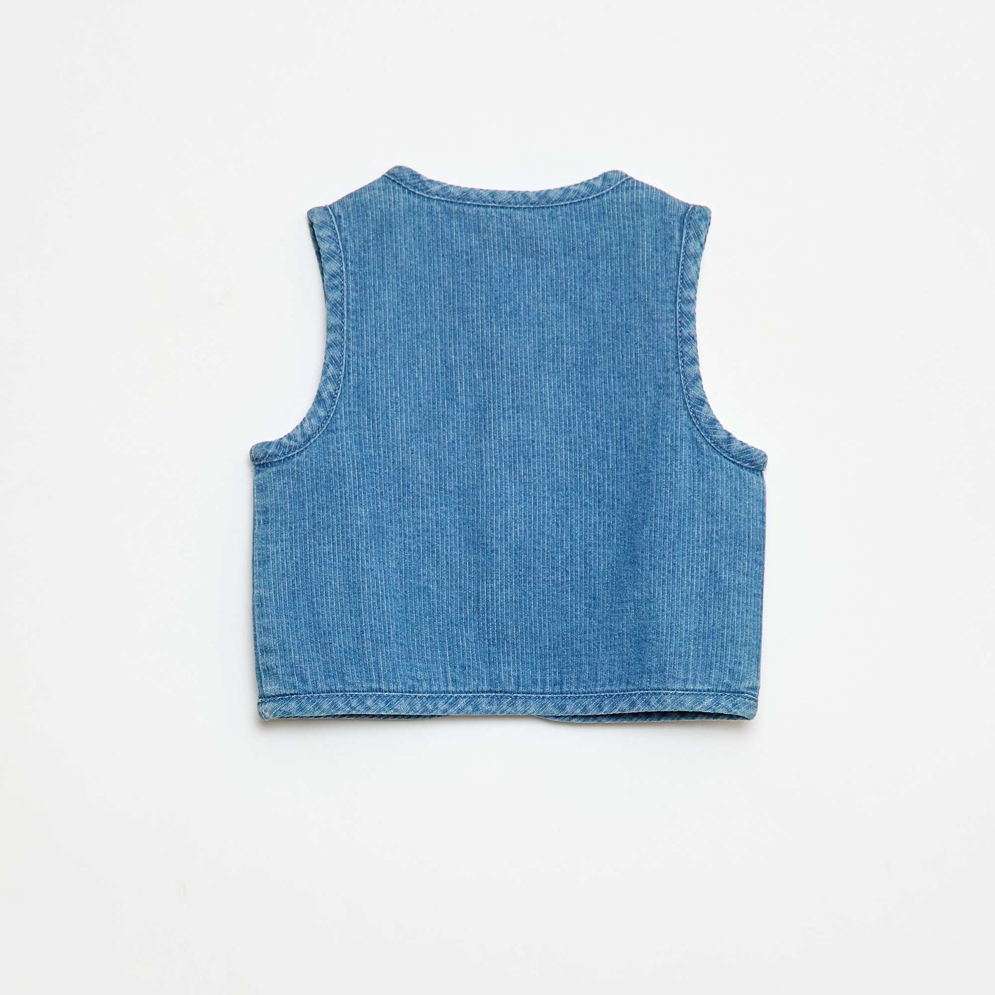 Veste sans manches effet jean côtelé BLEU