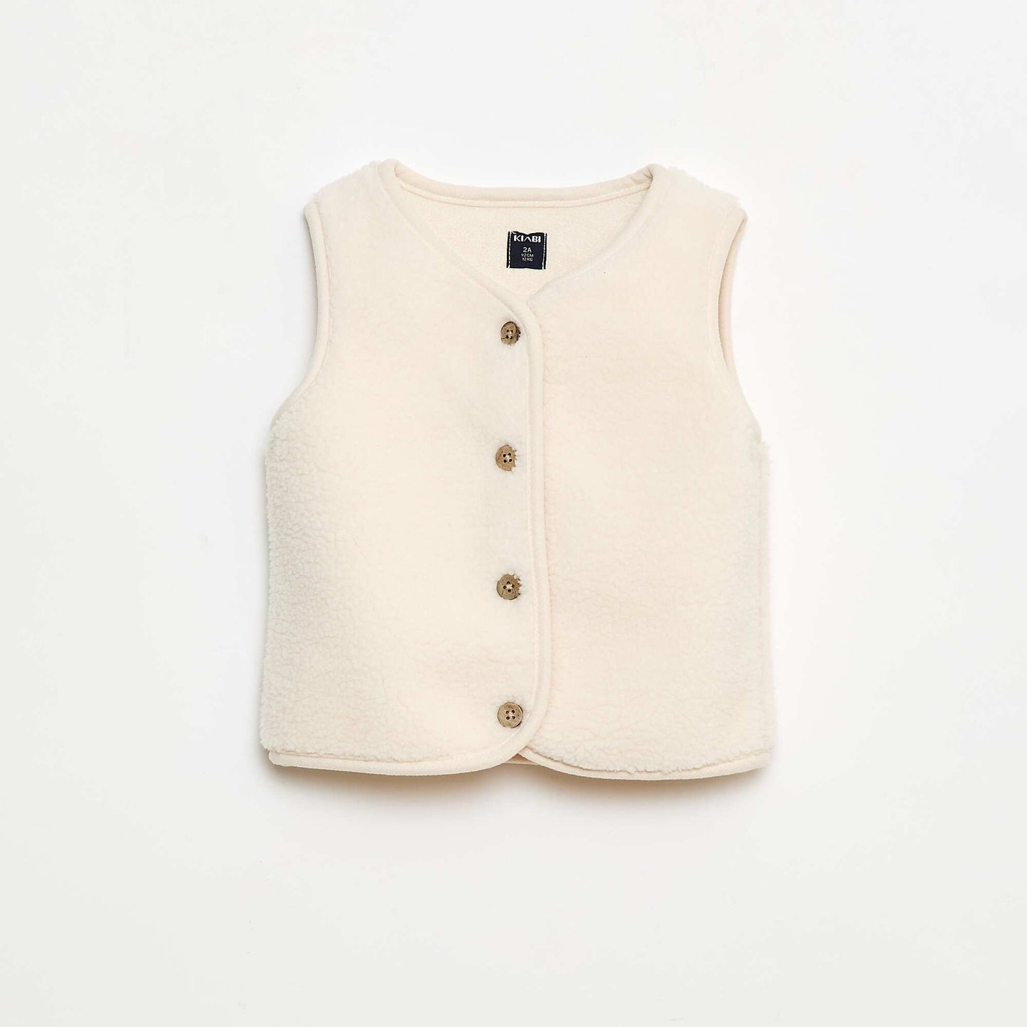 Gilet sans manches effet moutonné BLANC