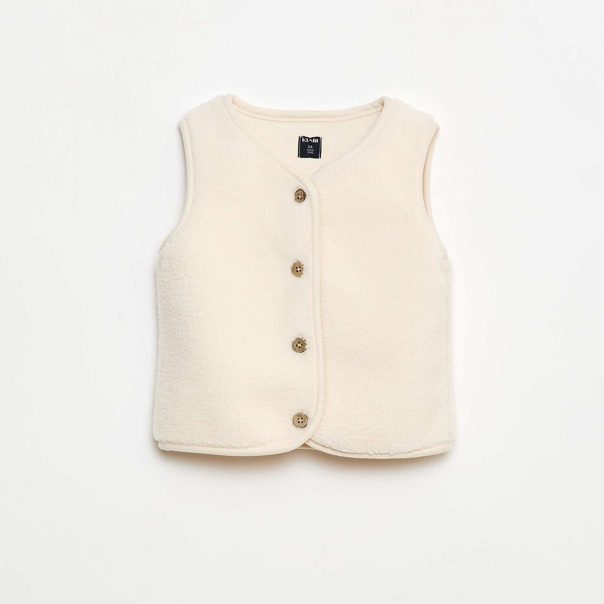 Gilet sans manches effet moutonné BLANC