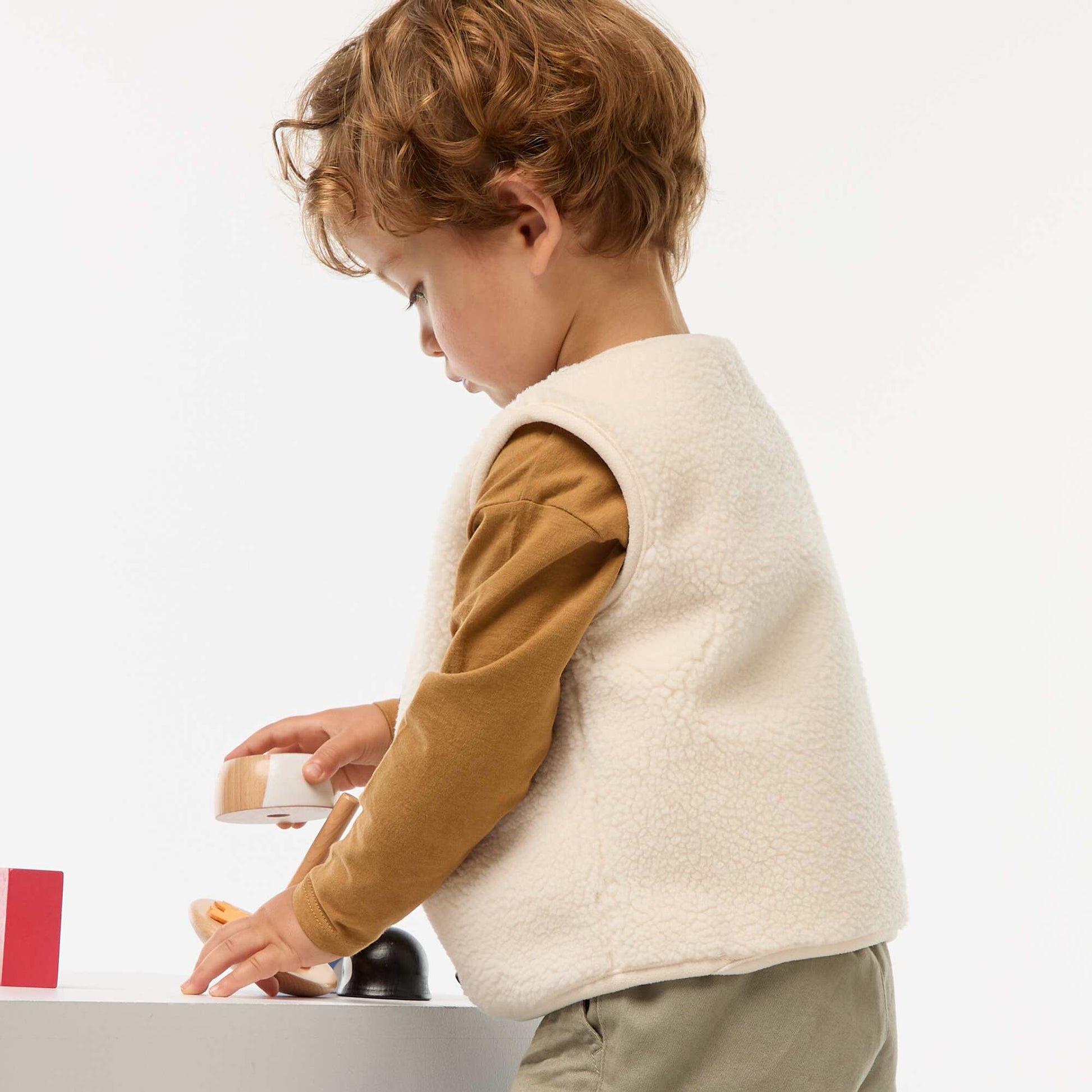 Gilet sans manches effet moutonné BLANC
