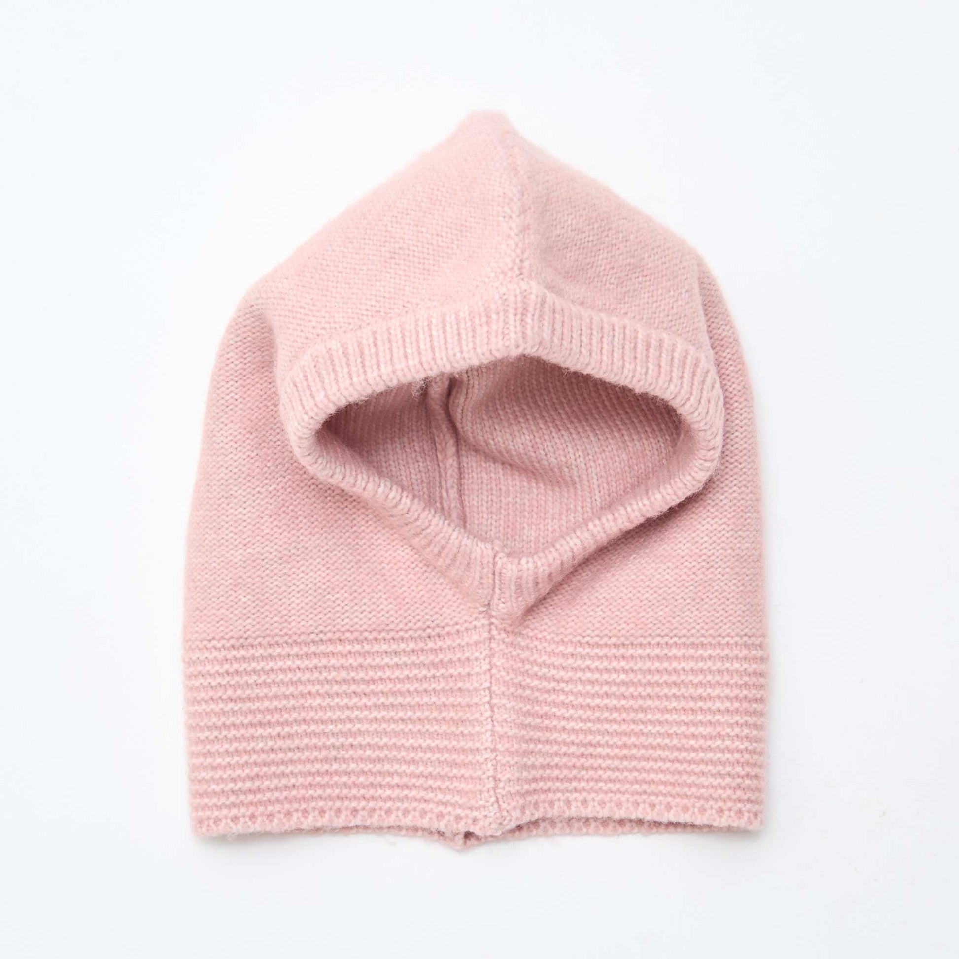 Cagoule fantaisie tricotée ROSE