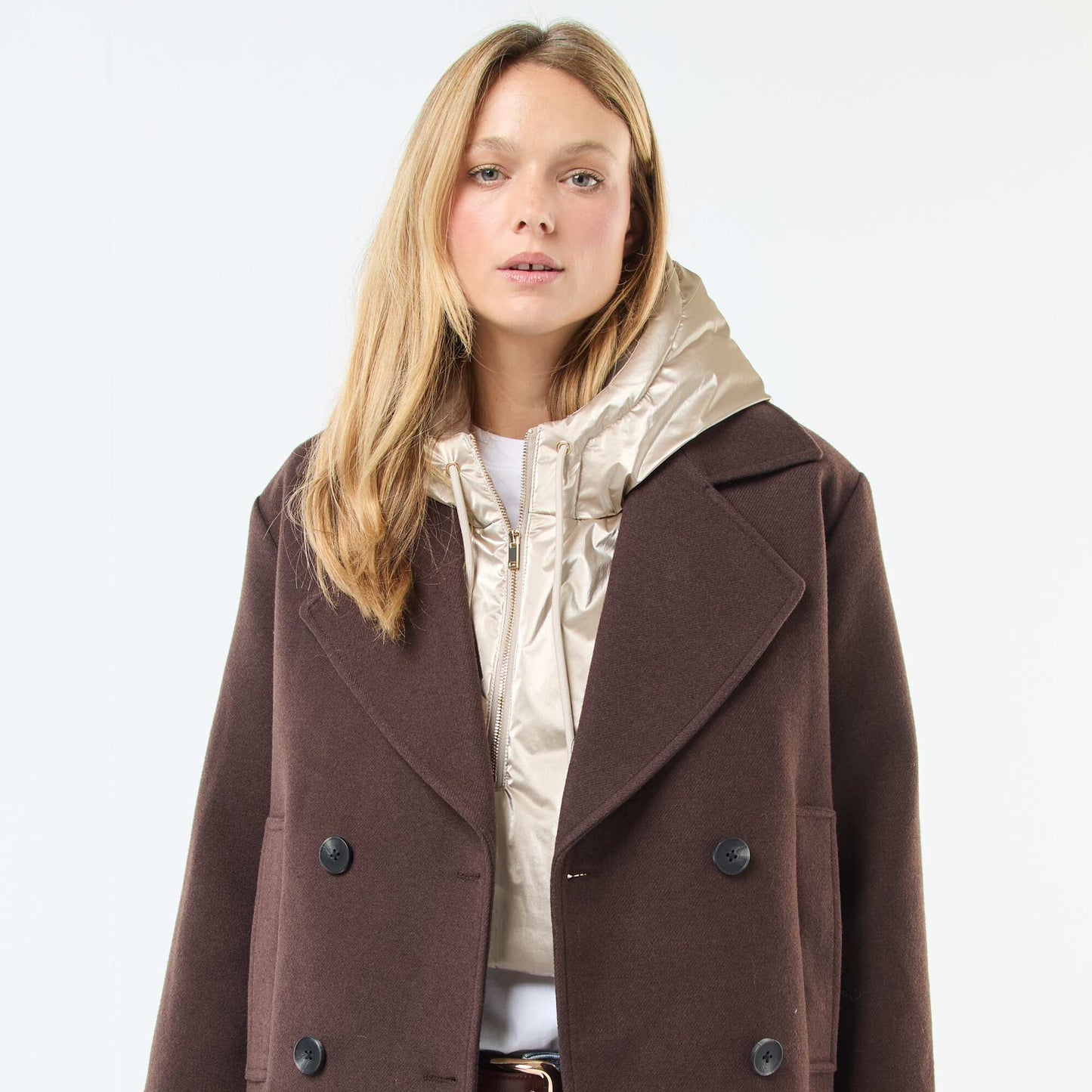 Plastron à capuche argenté BEIGE