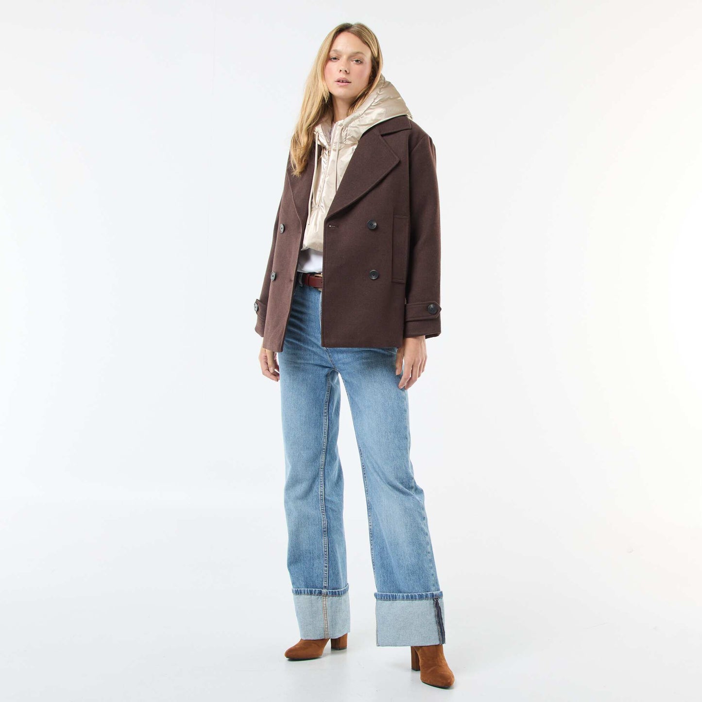 Plastron à capuche argenté BEIGE
