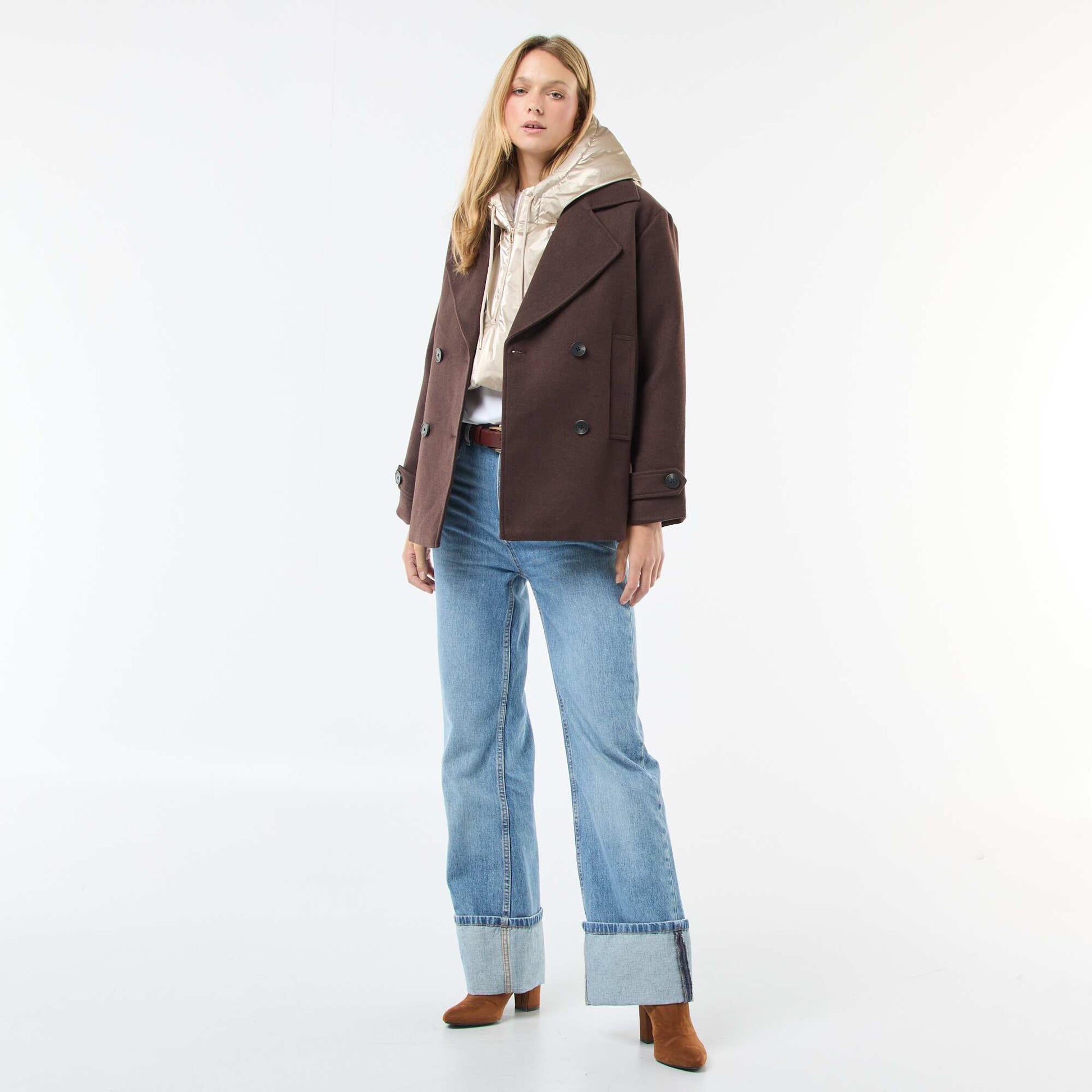 Plastron à capuche argenté BEIGE