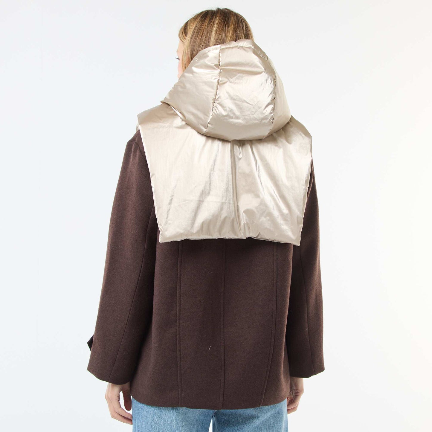 Plastron à capuche argenté BEIGE