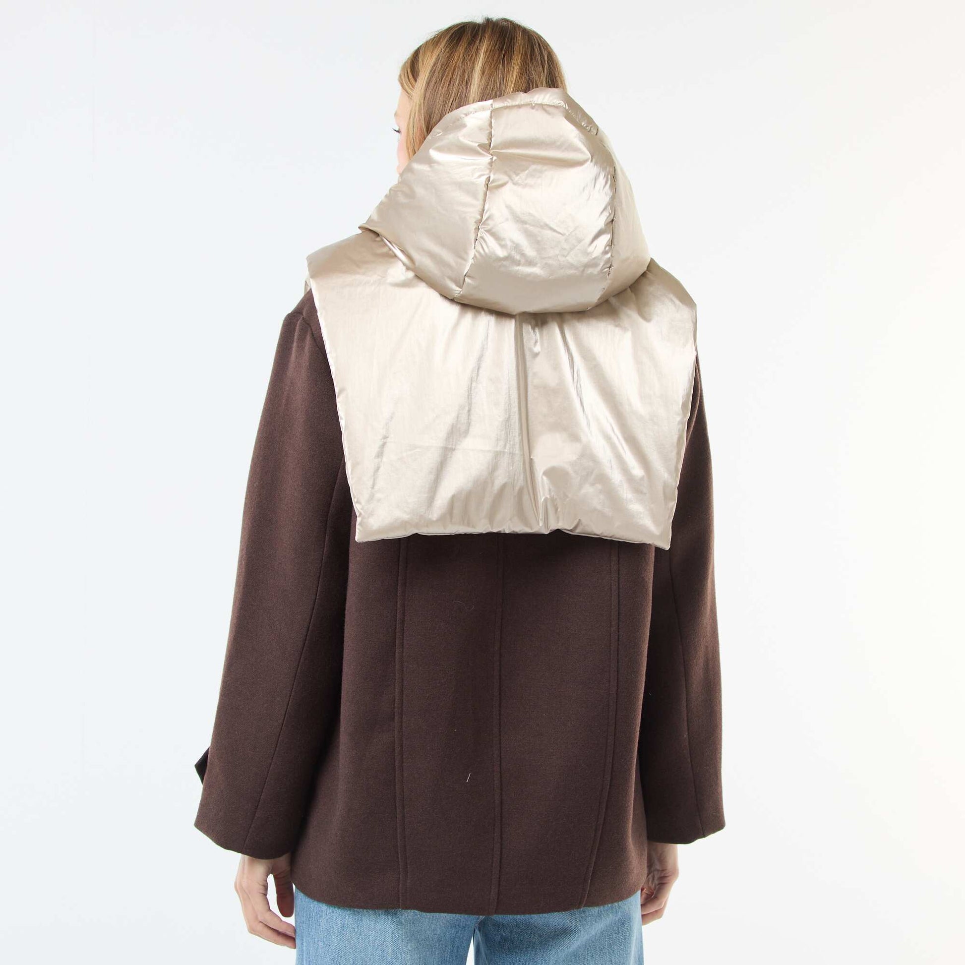 Plastron à capuche argenté BEIGE