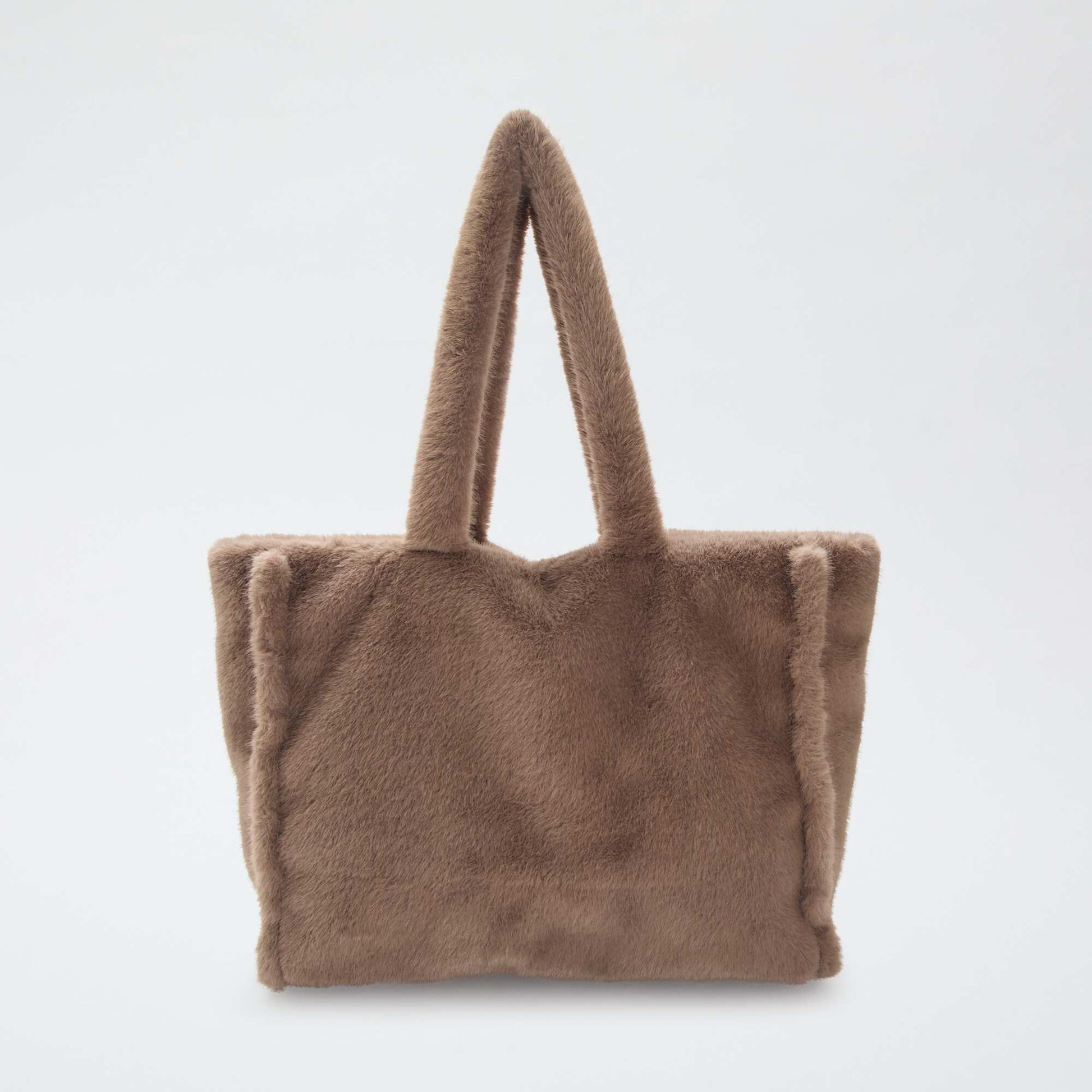 Cabas imitation fourrure TAUPE
