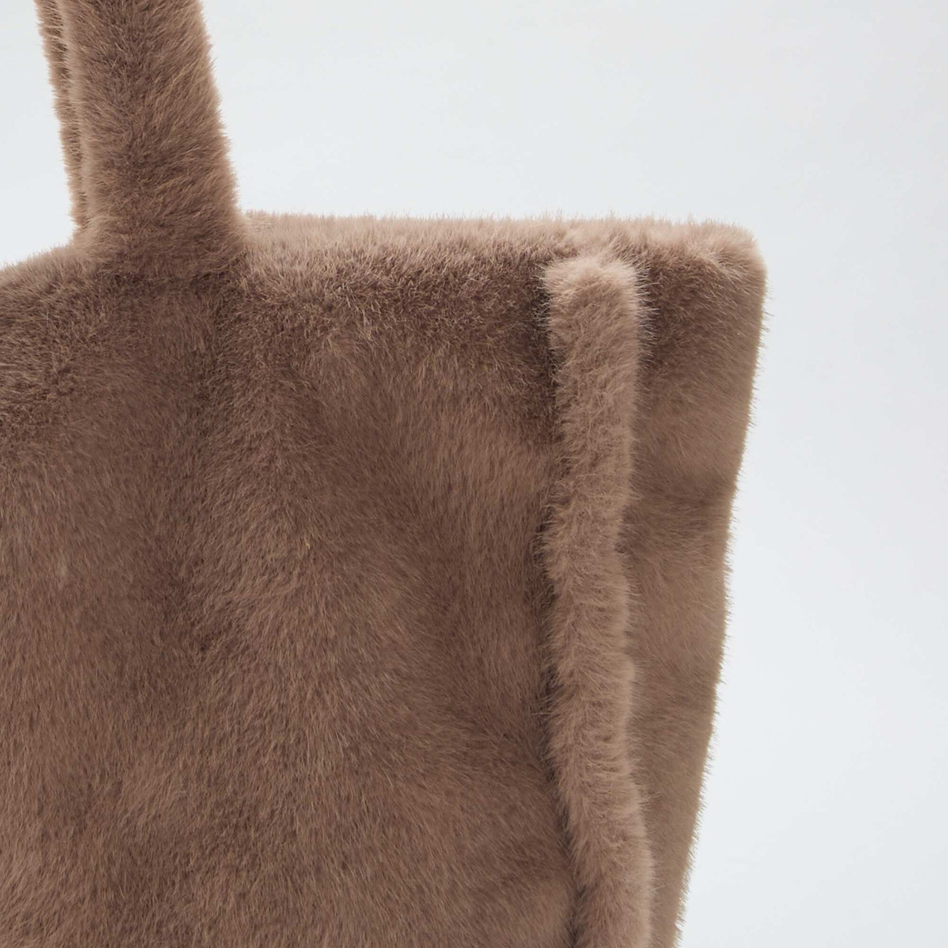 Cabas imitation fourrure TAUPE