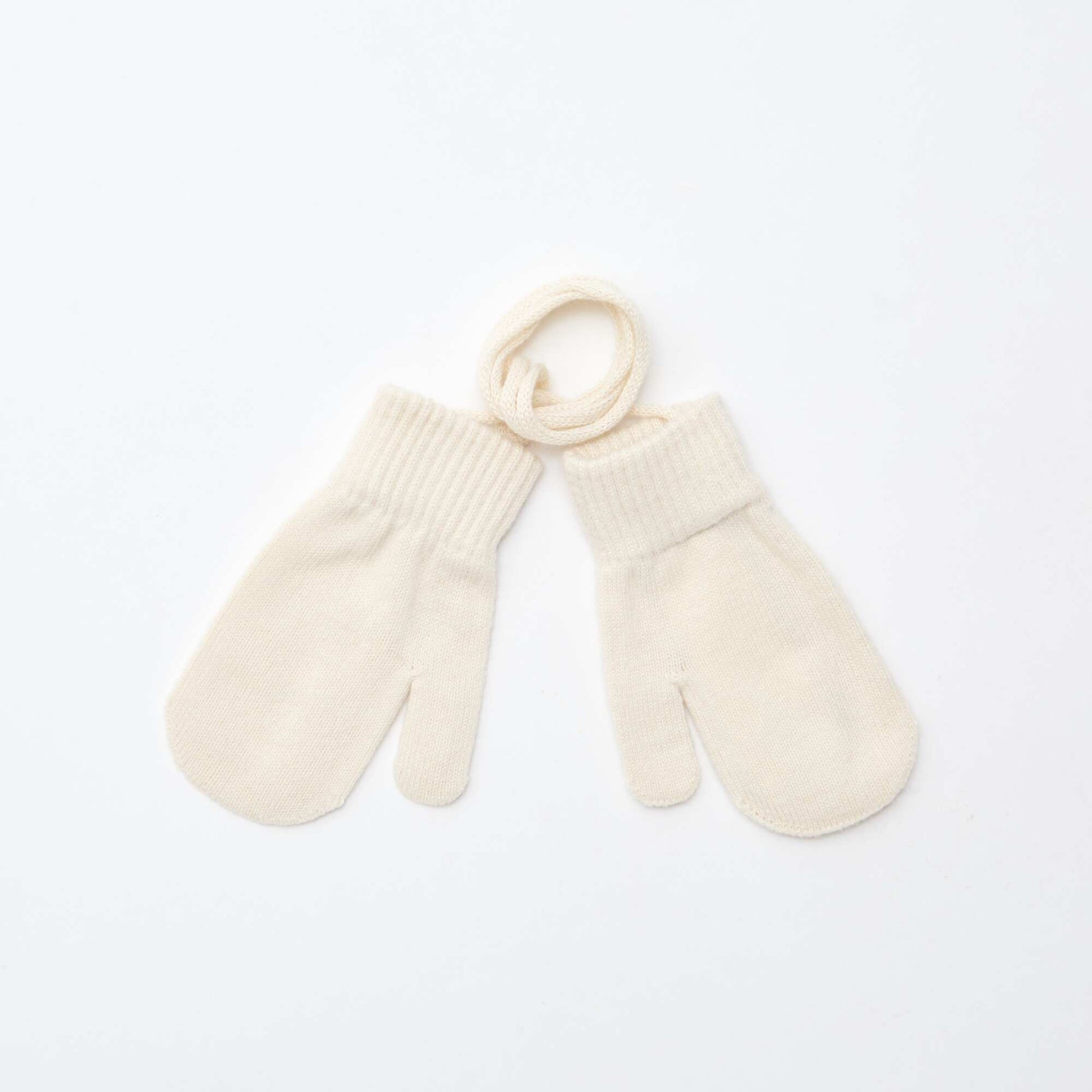 Paire de moufles unie BLANC