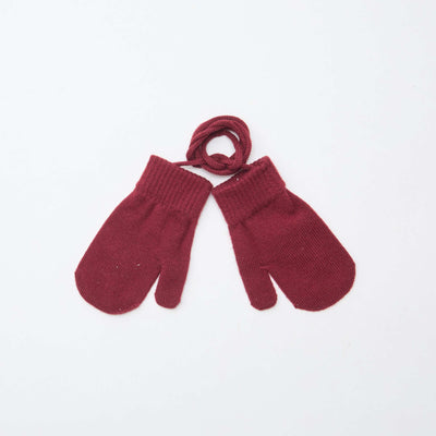 Paire de moufles unie ROUGE